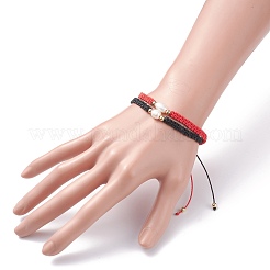 Браслеты из плетеных бусин из натурального жемчуга BJEW-JB07474