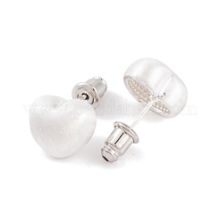 Aretes de latón con forma de corazón para mujer&nbsp;EJEW-G391-07S