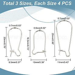 12 шт. 3 стильные серьги-кольца из стерлингового серебра 925 пробы STER-PH0001-32