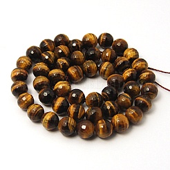 Природных тигровый глаз бисер нитей G-I003-8mm-01