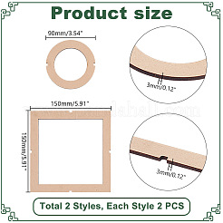 2 шт. деревянная пластина для намотки ниток DIY-WH0888-026