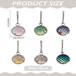 6 шт. нержавеющая сталь с акриловой подвеской-молнией&nbsp;HJEW-LP00011