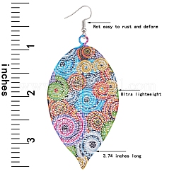 4 пара 4-х стильных висячих серег из нержавеющей стали с полыми листьями&nbsp;EJEW-SZ0001-35