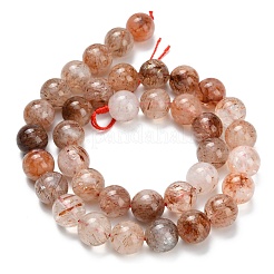 Нити бусин из натурального медного рутилированного кварца G-L642-B07-12mm