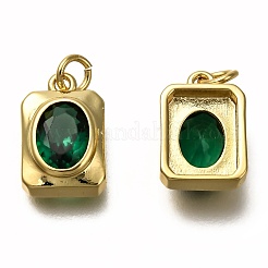 Золотой тон латунные микро проложить кубического циркония кулоны&nbsp;ZIRC-H118-01G-B