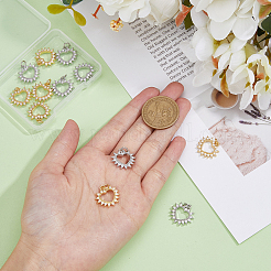 12шт 2 цвета латунные микропаве прозрачные кубические циркониевые подвески&nbsp;KK-DC0003-34