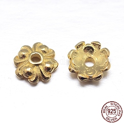 Veri cappucci di perline in argento sterling a 18 petali e 4 placcati in oro 925k&nbsp;STER-M100-14