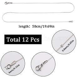 12 шт. набор из цепочек-змеек из нержавеющей стали 304 для мужчин и женщин NJEW-SC0001-15