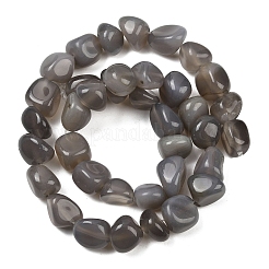 Серые натуральные бусины из агата  G-L630-F01-01J