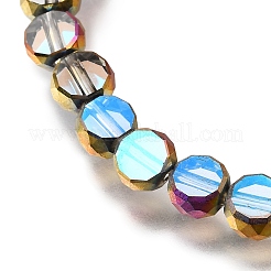 Brins de perles de verre transparentes galvanisées&nbsp;GL-CBA98F0-06B-01