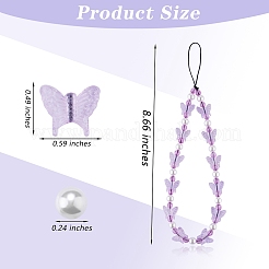 Шнурок для телефона из акриловых бусин HJEW-SW00017-01