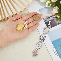 2 шт. 2-х цветные овальные латунные подвески-медальоны&nbsp;PALLOY-FH00108