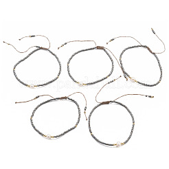 Регулируемые нейлоновые шнур плетеный браслеты из бисера&nbsp;BJEW-P256-B32