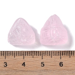 ペイントガラスビーズを焼く  三角ちまき  パールピンク  15.5~16x15x14mm  穴：1.2mm&nbsp;GLAA-S202-15F