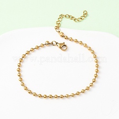 Браслеты из шариковой цепи из нержавеющей стали 304 BJEW-C134-01C-G