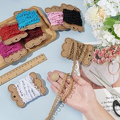 20 ярд двухцветной полиэстеровой эластичной кружевной ленты с петлями для пуговиц OCOR-BC0007-56