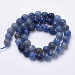 Fili di perline di avventurina blu naturale tinte e riscaldate&nbsp;G-S281-11-8mm