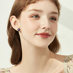 6 пара сережек-гвоздиков с жемчугом в форме шарика EJEW-BBC0001-35A