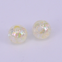 Гальванические кракле акриловые бусины CCG-WH0001-8mm-10