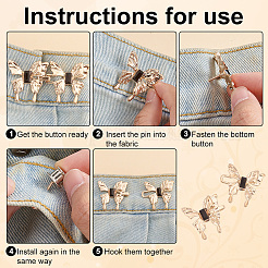 6 шт. 3-х цветные бабочки из сплава регулируемые джинсовые пуговицы FIND-HY0003-17