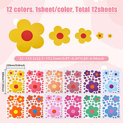 12 pieza de pegatinas de pared de PVC con estampado de flores de 12 estilos&nbsp;DIY-CA0007-69