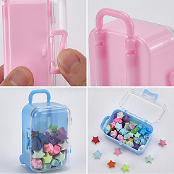 4 шт. 4-х цветные пластиковые коробки для хранения конфет в форме сумки на колесиках&nbsp;AJEW-SP0002-61