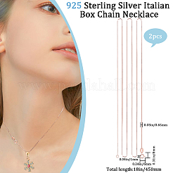 2 шт. 925 цепочки-коробки из стерлингового серебра&nbsp;NJEW-BBC0001-13RG