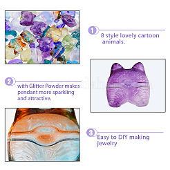 144шт 9 цвета прозрачные окрашенные распылением стеклянные бусины GLAA-FH0001-62