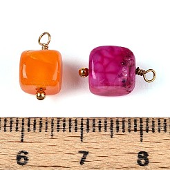 Подвески-кубы из натурального окрашенного агата&nbsp;STAS-N110-19G