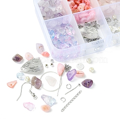 Набор висячих сережек из натуральных драгоценных камней своими руками DIY-FS0006-91