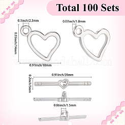 100 комплект застежек-тоглов из сплава в тибетском стиле&nbsp;TIBE-SP0001-27