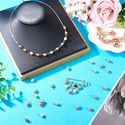 70 шт. 7-х цветные стеклянные перламутровые круглые подвески-соединители PALLOY-TA00264