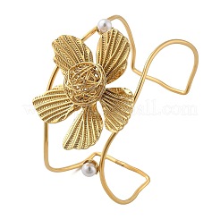 Браслеты-манжеты из нержавеющей стали 304 для женщин&nbsp;BJEW-Z091-04G-02