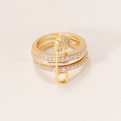 Bagues en laiton avec zircone cubique de micro pave&nbsp;FA7520-3