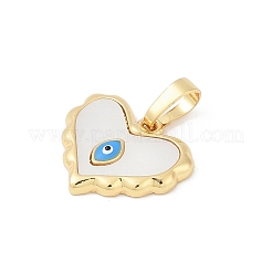 Подвески из латуни с натуральными белыми ракушками KK-R213-09G