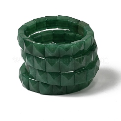Bracelets extensibles en perles carrées d'aventurine verte naturelle pour femmes et hommes&nbsp;BJEW-C097-06O