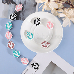 16шт 4 цвета рука с крестом силиконовые бусины SIL-GL0001-07