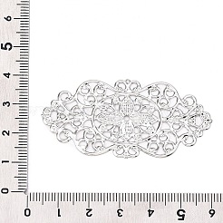 アイアン製コネクター  エッチングされた金属装飾  花  プラチナ  23x44.5x0.5mm&nbsp;IFIN-Q118-28P