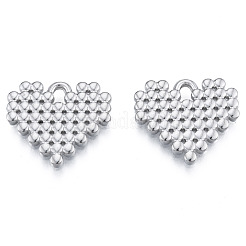 変色しない304ステンレススチールペンダント  ハート  ステンレス鋼色  18x20x1.5mm  穴：2mm&nbsp;STAS-N098-190P