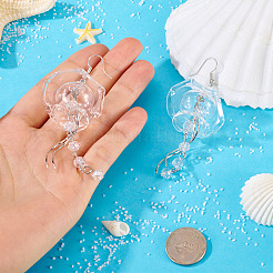 2 пара сережек-подвесок в виде медуз из латуни&nbsp;EJEW-TAC00019