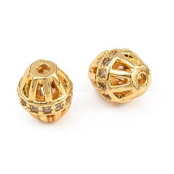 Perle di zirconi cubici trasparenti in micro pavè di ottone&nbsp;KK-Z162-13G