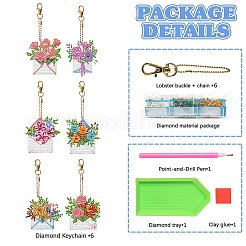 花の封筒 DIY ペンダント装飾キット  樹脂ラインストーンバッグを含む  ダイヤモンド付箋  トレープレートと接着剤クレイ  ミックスカラー  ペンダント：70x69mm&nbsp;PW-WG51724-01