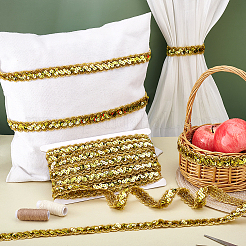 Блестящий волнистый узор металлический полиэстер кружевная лента OCOR-WH0047-73A-05