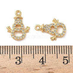 Рождественские латунные подвески с микропаве из прозрачных кубических цирконий&nbsp;KK-B160-41G-01