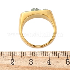 長方形の天然アクアマリンチップの指輪  304ステンレスリング  18KGP本金メッキ  6mm  内径：17.2mm&nbsp;RJEW-D303-02G-04