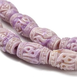 Fili di perline intagliate tinte con conchiglia sintetica&nbsp;SHEL-D081-04A