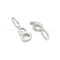 304ステンレススチールチャーム  ナンバー0~9チャーム  ステンレス鋼色  15x1.3~6.5x1.4mm  穴：4.7x2.7mm&nbsp;SA-CBA9F11-01P