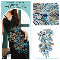 Полиэфирное кружево с узором хвост феникса и ткань с вышивкой из ПВХ SENE-WH0003-38
