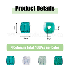 4 нить 4 цветных прозрачных гальванических стеклянных бусины нити&nbsp;EGLA-DC0001-07B