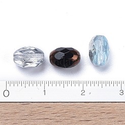 電気メッキされた透明なチェコガラスビーズ  オーバル  多面カット  ミックスカラー  8x5.5mm  穴：1mm  約240個/袋&nbsp;GLAA-O018-34B